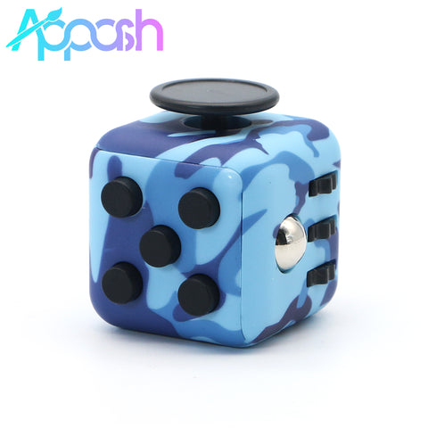 Appash Fidget Cube Stress Anxiety Pressure Relieving Toy Great for Adults and Children[Gift Idea][Relaxing Toy][Stress Reliever][Soft Material](Camouflage Blue)