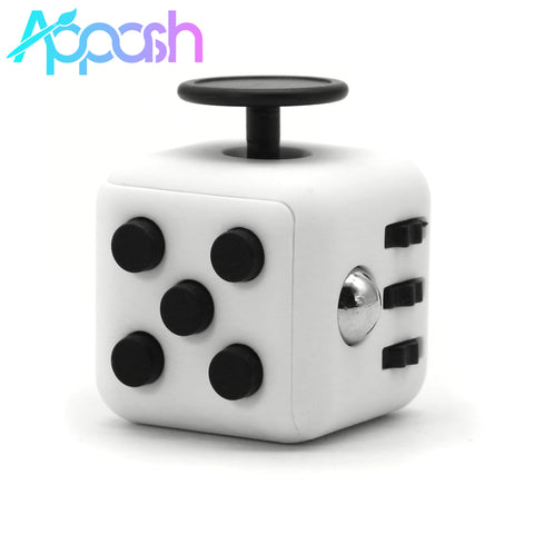 Appash Fidget Cube Stress Anxiety Pressure Relieving Toy Great for Adults and Children[Gift Idea][Relaxing Toy][Stress Reliever][Soft Material](White & Black)