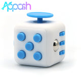 Appash Fidget Cube Stress Anxiety Pressure Relieving Toy Great for Adults and Children[Gift Idea][Relaxing Toy][Stress Reliever][Soft Material](White & Blue)