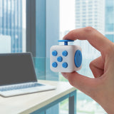 Appash Fidget Cube Stress Anxiety Pressure Relieving Toy Great for Adults and Children[Gift Idea][Relaxing Toy][Stress Reliever][Soft Material](White & Blue)