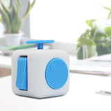 Appash Fidget Cube Stress Anxiety Pressure Relieving Toy Great for Adults and Children[Gift Idea][Relaxing Toy][Stress Reliever][Soft Material](White & Blue)