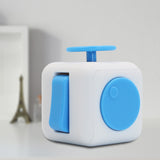 Appash Fidget Cube Stress Anxiety Pressure Relieving Toy Great for Adults and Children[Gift Idea][Relaxing Toy][Stress Reliever][Soft Material](White & Blue)