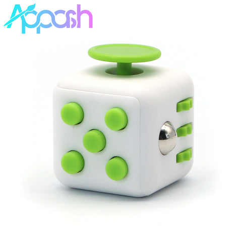 Appash Fidget Cube Stress Anxiety Pressure Relieving Toy Great for Adults and Children[Gift Idea][Relaxing Toy][Stress Reliever][Soft Material](White & Green)