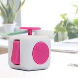 Appash Fidget Cube Stress Anxiety Pressure Relieving Toy Great for Adults and Children[Gift Idea][Relaxing Toy][Stress Reliever][Soft Material](White & Pink)