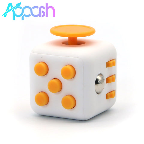 Appash Fidget Cube Stress Anxiety Pressure Relieving Toy Great for Adults and Children[Gift Idea][Relaxing Toy][Stress Reliever][Soft Material](White & Yellow)