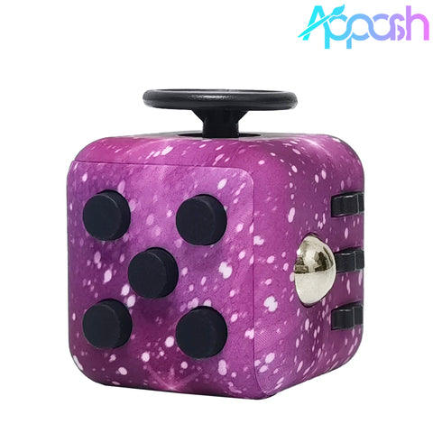 Appash Fidget Cube Stress Anxiety Pressure Relieving Toy Great for Adults and Children[Gift Idea][Relaxing Toy][Stress Reliever][Soft Material](Starry Purple)